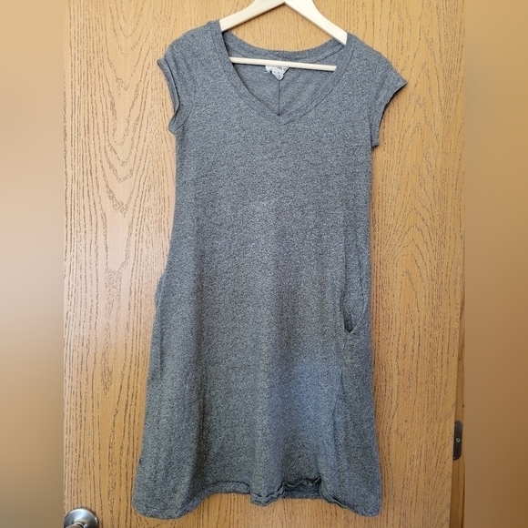 For The Republic Dresses & Skirts - For the Republic grey vneck t-shirt dress with pockets M